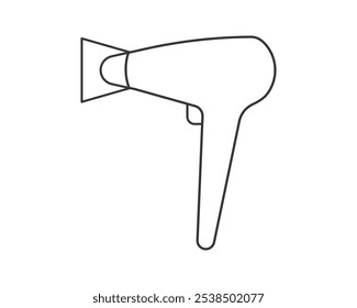 Hair dryer Line Icon vector fashion hairdryer of hairdresser to blow-dry and electric hair-dryer blower illustration. Barber styling appliance.