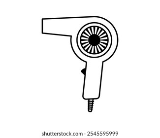 Hair dryer Line Icon vector fashion hairdryer of hairdresser to blow-dry and electric hair-dryer blower illustration. Barber styling appliance.