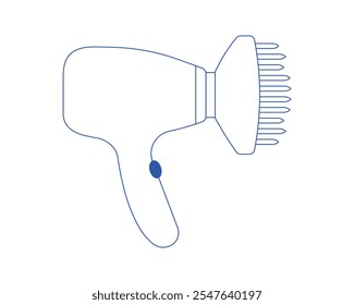 Hair dryer Line Icon vector fashion hairdryer of hairdresser to blow-dry and electric hair-dryer blower illustration. Barber styling appliance.