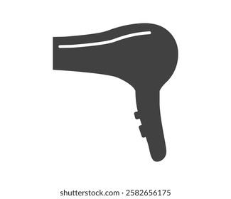 Hair dryer Line Icon vector fashion hairdryer of hairdresser to blow-dry and electric hair-dryer blower illustration. Barber styling appliance. Silhouette hair dryer black color.