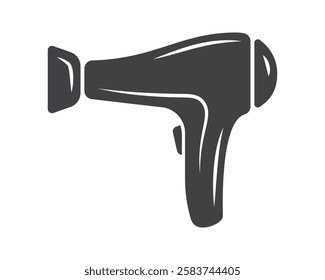 Hair dryer Line Icon vector fashion hairdryer of hairdresser to blow-dry and electric hair-dryer blower illustration. Barber styling appliance. Silhouette hair dryer black color.