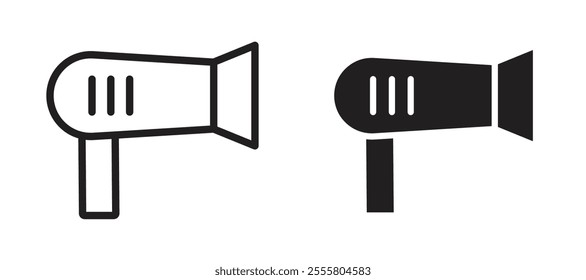 Hair dryer liner icon vector set.