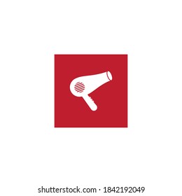 Fondo del diseño del vector del logotipo del secador de pelo