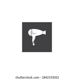 Hair dryer logo vector design illustration background