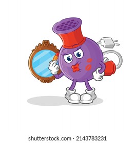 hair dryer make up mascot. cartoon vector
