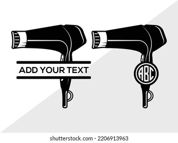 Hair Dryer Monogram SVG Printable Vector Illustration svg