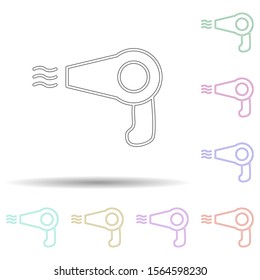 Hair dryer multi color icon. Simple thin line, outline vector of spa icons for ui and ux, website or mobile application