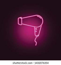 Hair dryer neon icon. Elements of Women's accessories set. Simple icon for websites, web design, mobile app, info graphics