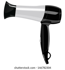 Hair dryer on a white background. Realistic image. vector illustration