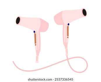 Hair dryer on white background.