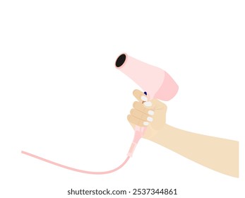 Hair dryer on white background.