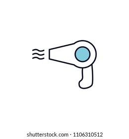 hair dryer outline icon. Element of colored spa icon for mobile concept and web apps. Thin line hair dryer outline icon can be used for web and mobile on white background