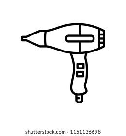 Hair dryer outline vector icon.