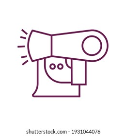 hair dryer person vector icon set, simple pictogram illustrations