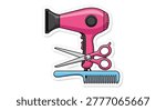 Hair dryer with pink color and black nozzle