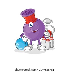hair dryer play bowling illustration. character vector