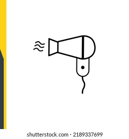 Hair dryer. Hair dryer in room. Hotel and hotel service, line icon vector. Web icons