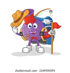 hair dryer scout vector. cartoon character