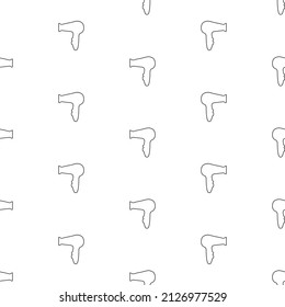 hair dryer seamless pattern isolated on white background.