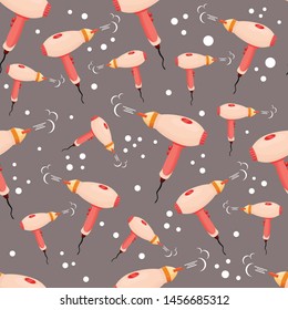 hair dryer seamless vector pattern