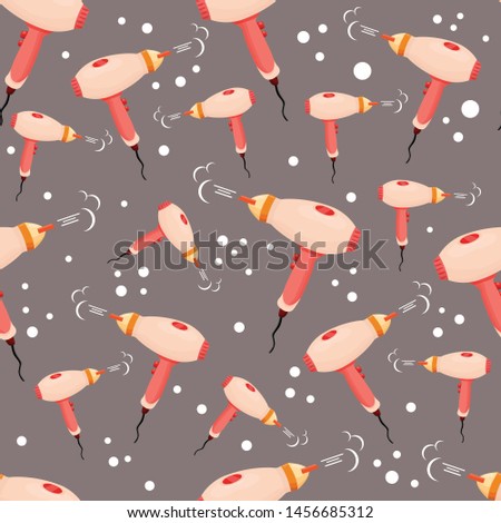 hair dryer seamless vector pattern