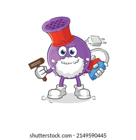 hair dryer shave facial hair vector. cartoon character
