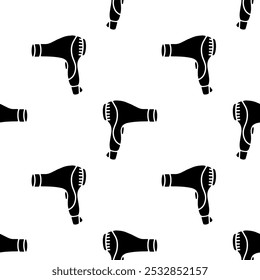 Hair dryer silhouette cartoon seamless pattern, Vector.