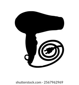 Hair dryer silhouette icon vector design.