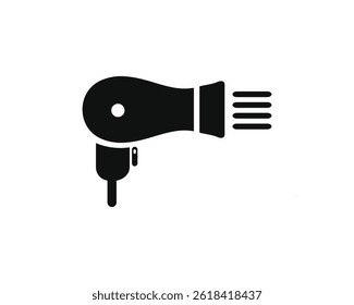Hair dryer silhouette isolated on white background