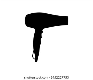 Hair dryer silhouette logo vector illustration isolated on white background. Hair dryer icon.