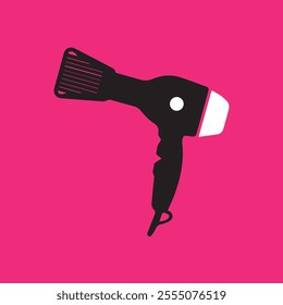 Hair dryer silhouette logo vector illustration design