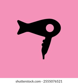 Hair dryer silhouette logo vector illustration design