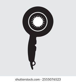 Hair dryer silhouette logo vector illustration design