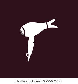 Hair dryer silhouette logo vector illustration design