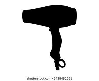 Hair dryer silhouette vector art white background