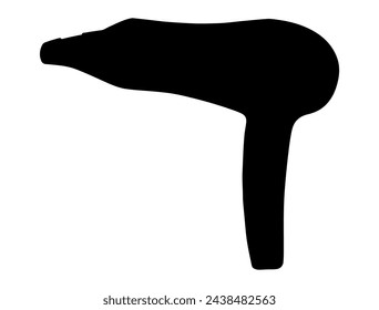 Hair dryer silhouette vector art white background