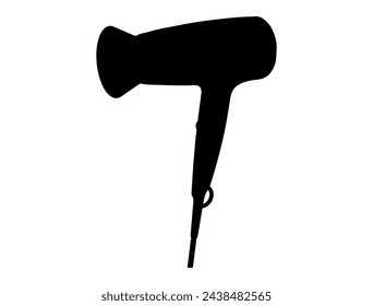 Hair dryer silhouette vector art white background