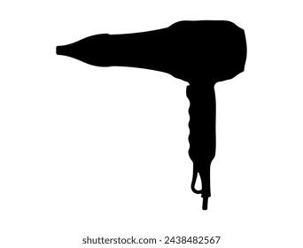 Hair dryer silhouette vector art white background