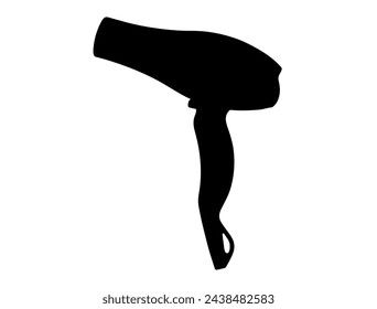 Hair dryer silhouette vector art white background