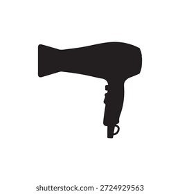 Silhueta de secador de cabelo vetor design de ilustração plana sobre fundo branco