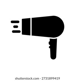 Secador de pelo Icono de Vector negro simple con un tema