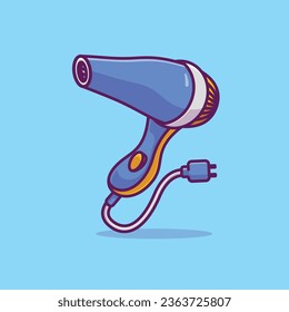 Secador de pelo simple cartografía vectorial ilustración de dispositivos electrónicos icono aislado
