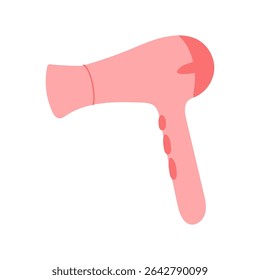 Secador de cabelo em design simples com cor rosa e linhas suaves para uso doméstico