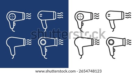 Hair dryer stroke vector icon