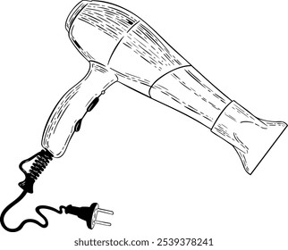 HAIR DRYER VECTOR ART BARBER ILLUSTRATION