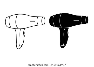 Hair Dryer Vector Clipart  Outline  Stamp Drawing Illustrations