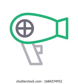 hair dryer vector color line icon 