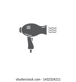 Hair dryer vector icon, isolated on white background