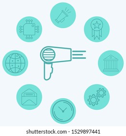 Hair dryer vector icon sign symbol