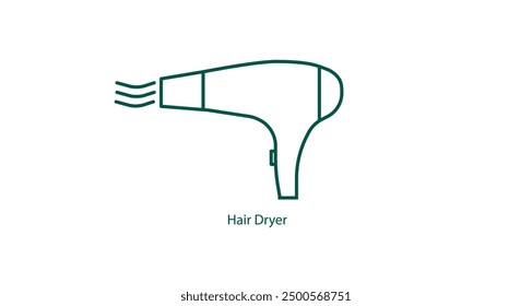 Hair Dryer Vector Icon for Styling